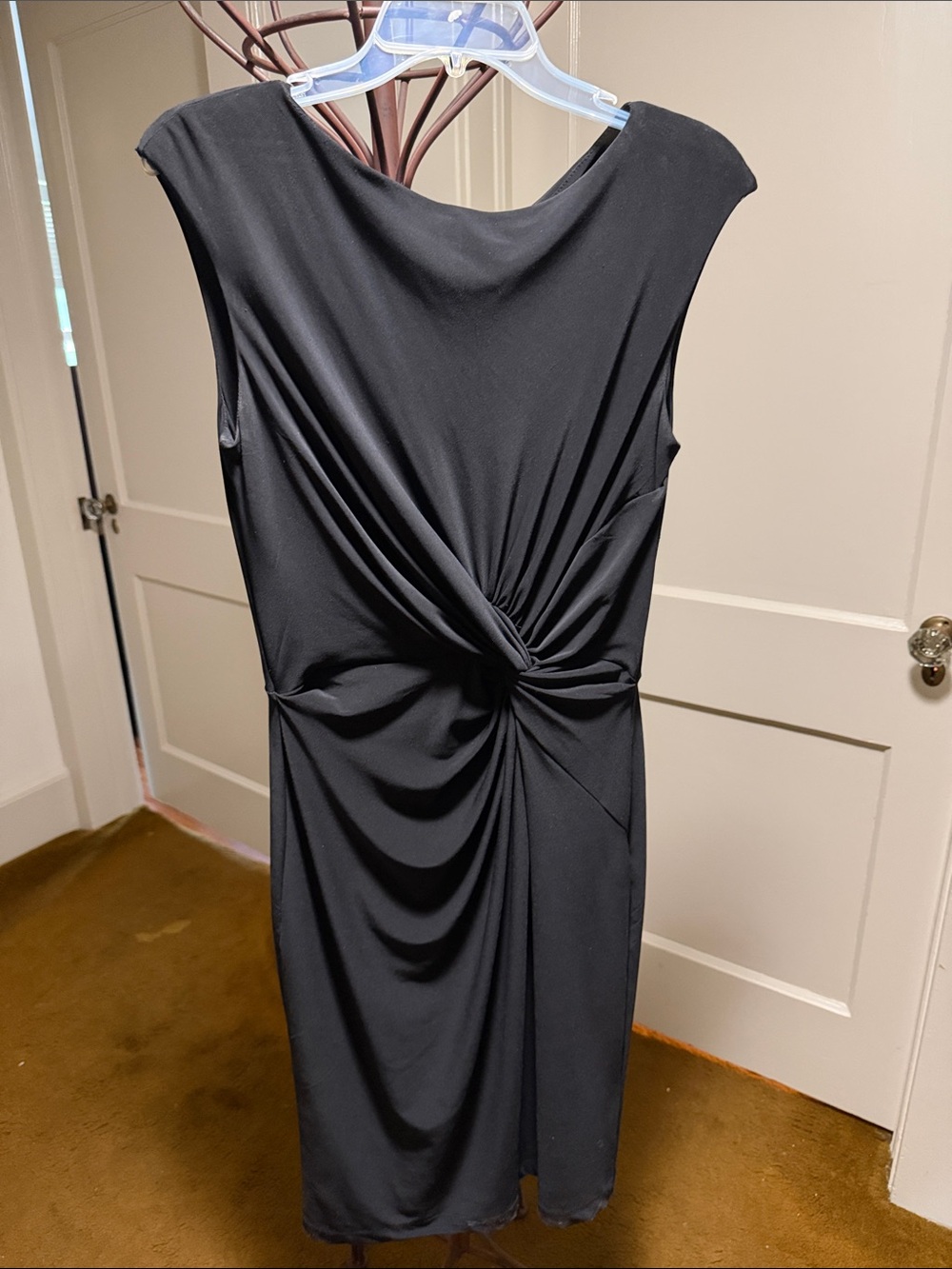 Lauren Ralph Lauren Black Twist-Front Midi Dress